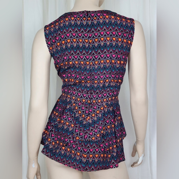 Nanette Lepore silk peplum tank top blouse 10 - Picture 6 of 8